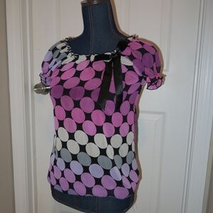 Pink and Purple Polka Dot Top